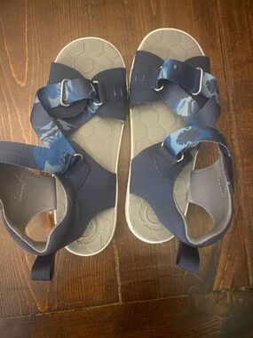 Livie & Luca Navy Blue Patterned Strap Kids Sandals